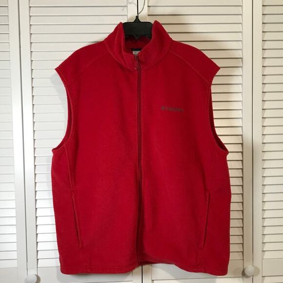 Columbia Sportswear Red High Neck Sleeveless Vest Jacket XL - Picture 1 of 8